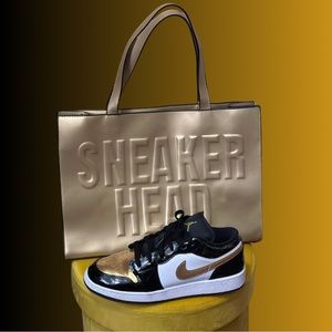 SNEAKERHEAD GOLD TOTE BAG
